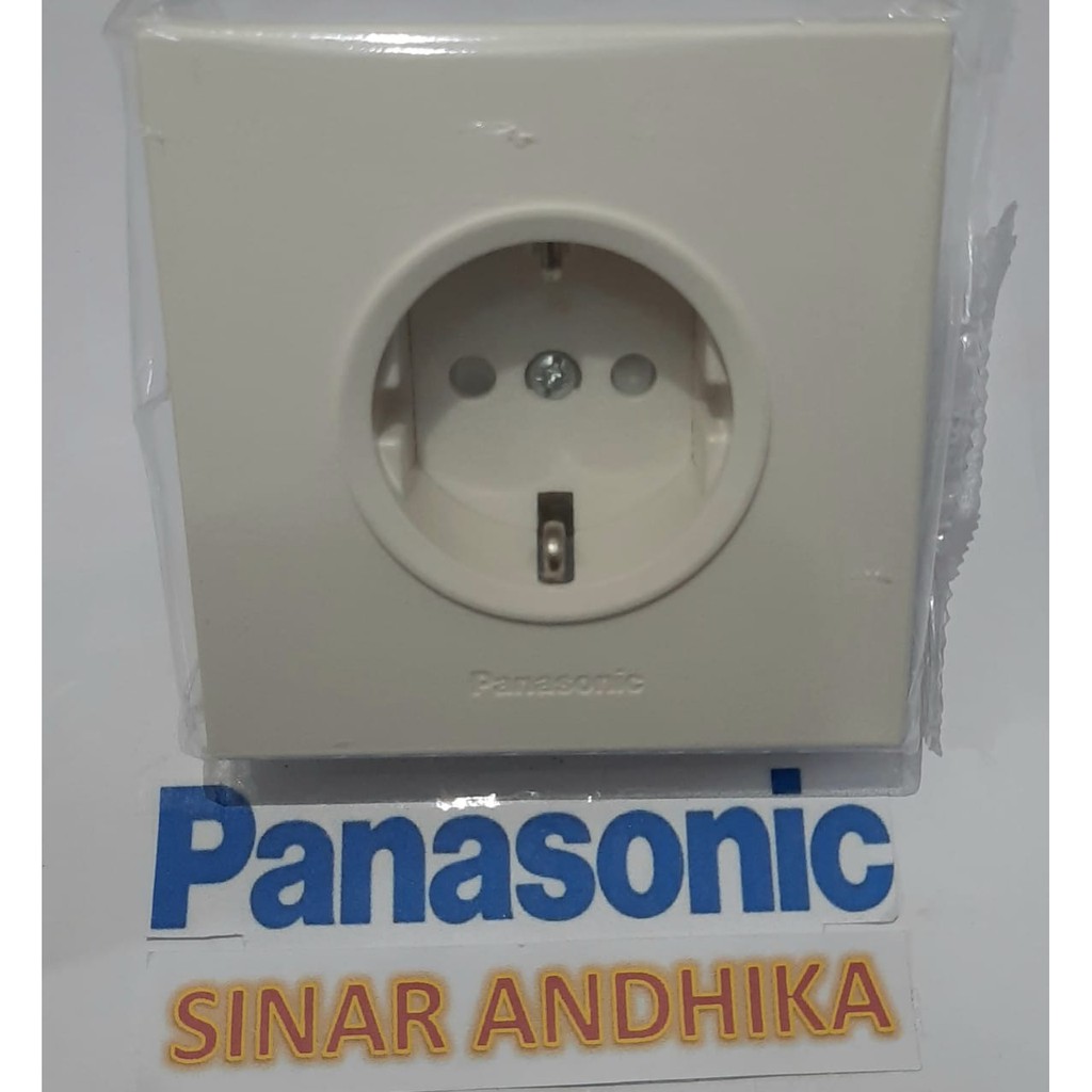 STOP KONTAK SINGLE GROUNDING (CP) PUTIH STYLE E PANASONIC WESJP 1121W