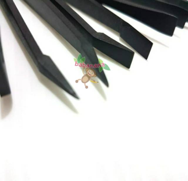 Tweezer 8pcs pinset black fiber penjepit multifungsi