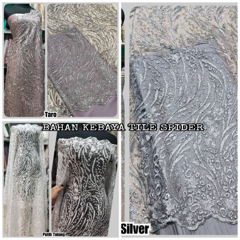 bahan kebaya tile spider/tile motif spider/tile akar bordir/kebaya aurel/kebaya tile mewah
