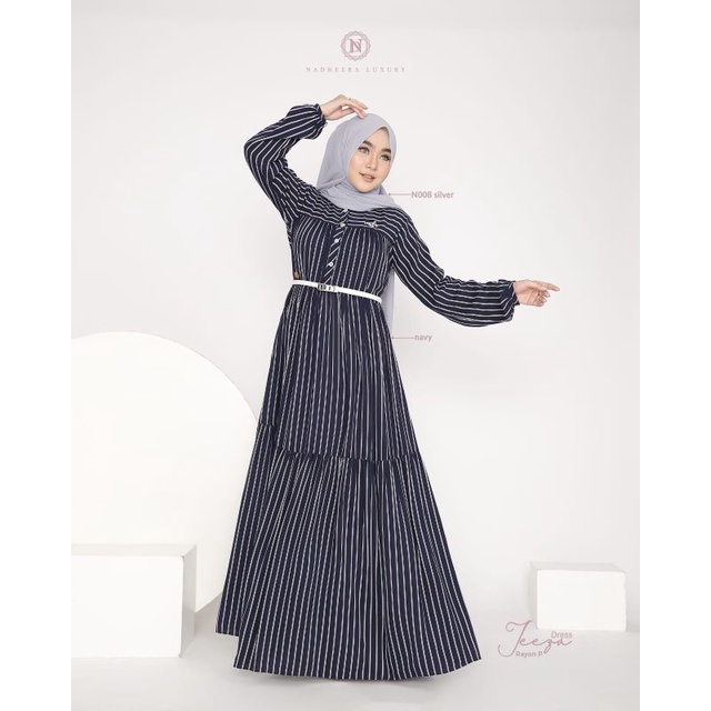 [TERBARU] ️ COD  DRESS / DRESS MOTIF / DRESS SALUR / GAMIS / Jeeza Dress by Nadheera Luxury