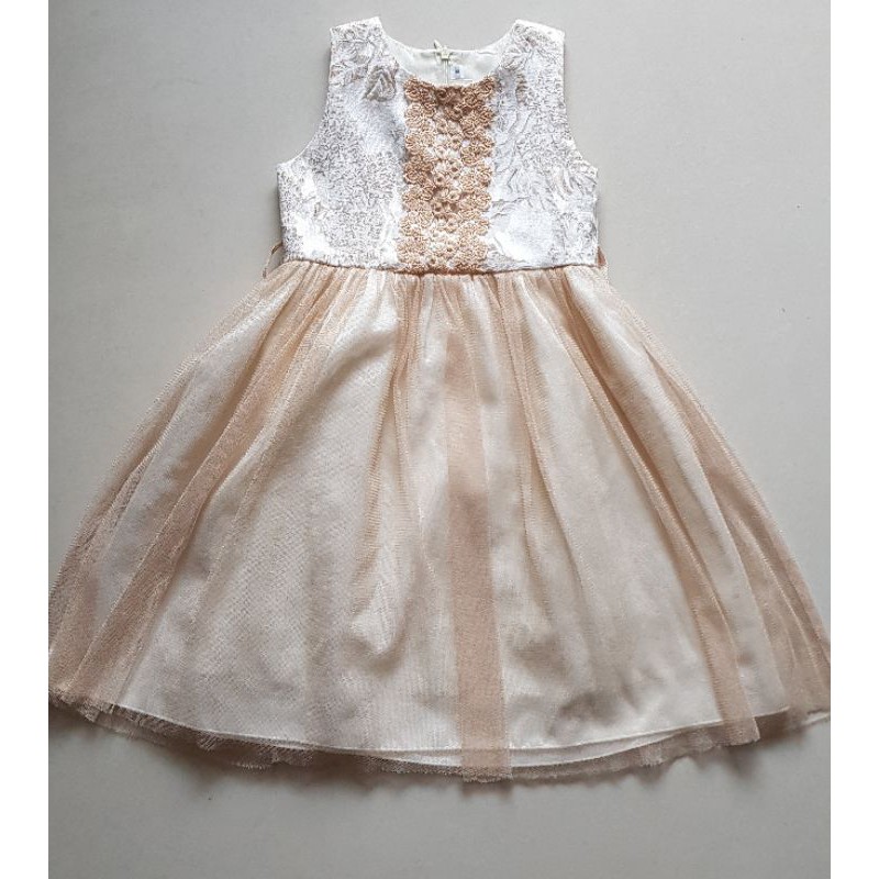 Baju Gaun Dress Rok Pesta Gold anak perempuan preloved