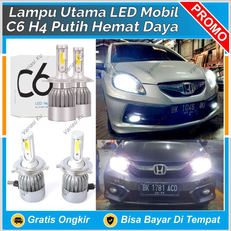 LAMPU UTAMA MOBIL LED  C6 H4 C6H4 COB PUTIH: DAIHATSU XENIA GRANDMAX ESPASS FEROZA TERIOS TAFT TARUN
