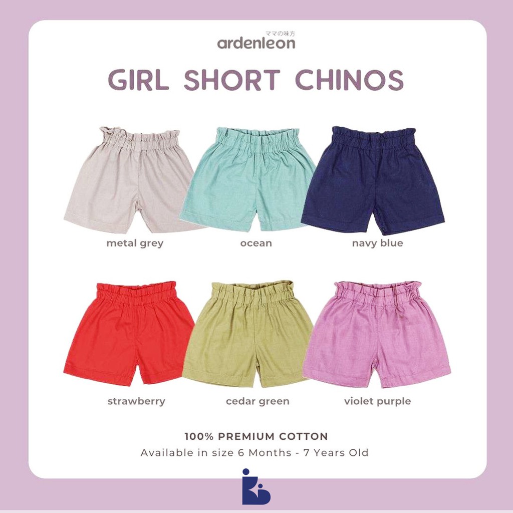 Ardenleon Girls Short Chinos | Celana Anak Perempuan | Celana Pendek