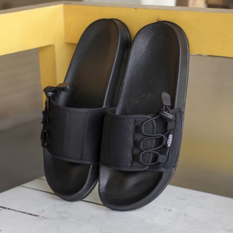 Sandal Slide Pria Original SIF SHADOW ISLAND VINCENT BLACK SERIES Sandal Kasual Santai Original SHAD