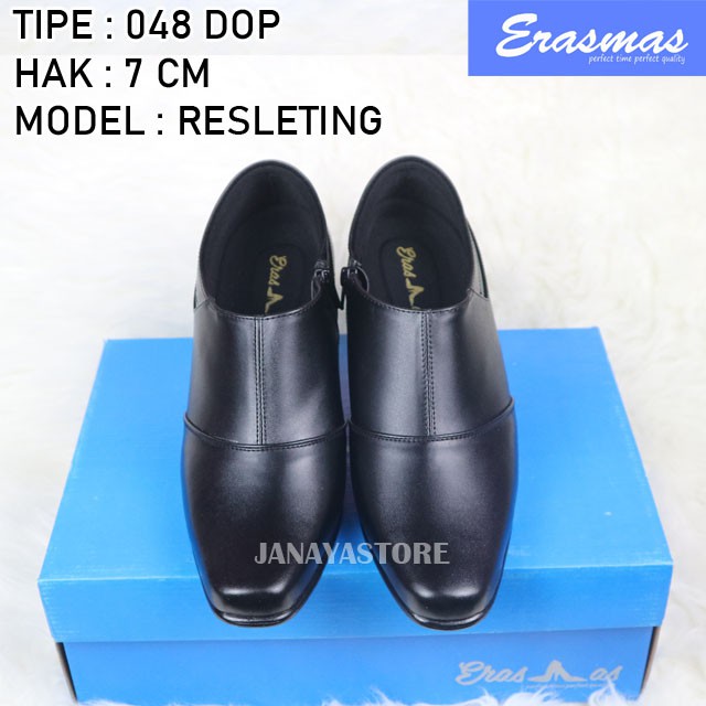 Sepatu PDL Sus 048 Erasmas Resleting ANGKLE BOOT Polwan Kowad DISHUB POL PP HAK 7CM ANKLE BOOT