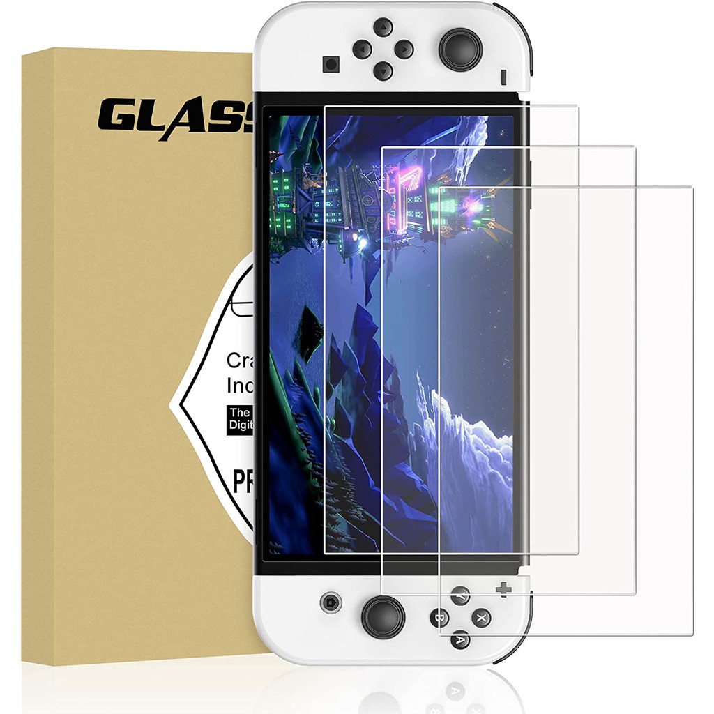 Pelindung Layar 3 Pcs Of Tempered Glass Jari untuk Nintendo Switch OLED