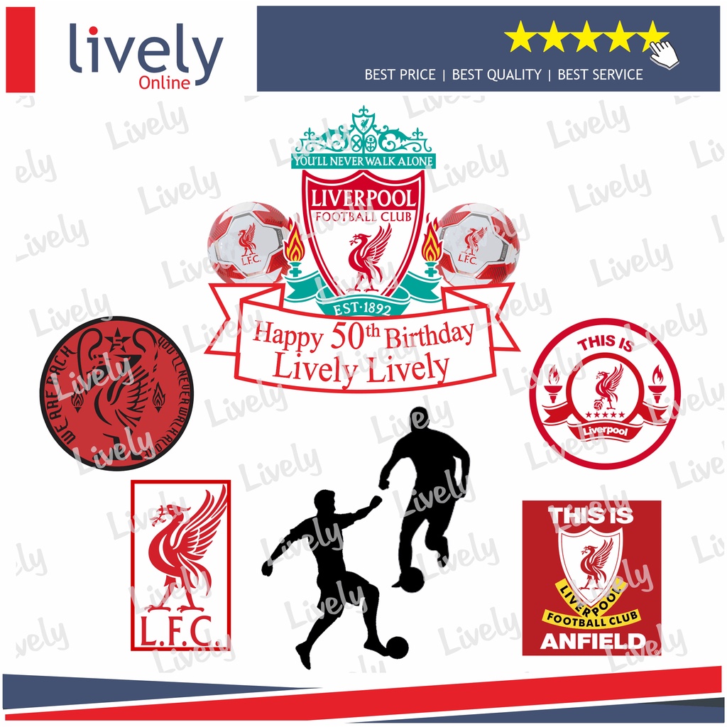 CUSTOM NAMA CAKE TOPPER KARAKTER LIVERPOOL HIASAN KUE ULANG TAHUN HAPPY BIRTHDAY