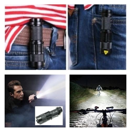 Lampu Senter Pocket P1 LED 2000 Lumens Zoom Sepeda 3 Mode 111107