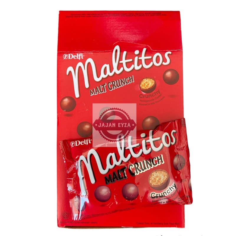 

delfi maltitos box isi 12pcs / coklat delfi maltitos malt crunchy / coklat maltitos crunchy box