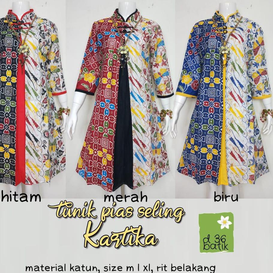 Jual Isl Tunik Batik Pias Seling Kartika Tunic Batik Cewek Seragam