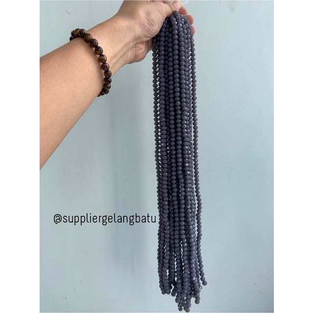 Kristal Ceko 8mm GREY ABU doff bahan aksesoris premium elyecraft dove