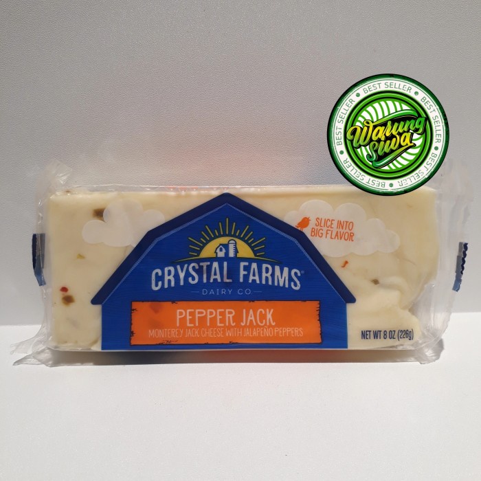 

crystal farms pepper jack chunk cheese 226 gr