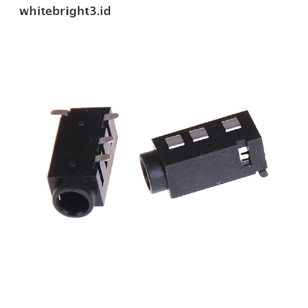 (whitebright3.id) 10pcs PJ-320D 4 Pin SMD 3.5mm Female Konektor Jack Headphone PCB Mount