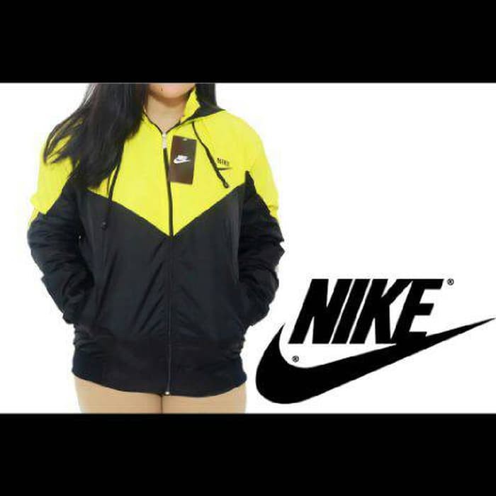 JAKET PARASUT NIKE WINDRUNNER WINDBREAKER BISA WATERPROOF KUNING HITAM