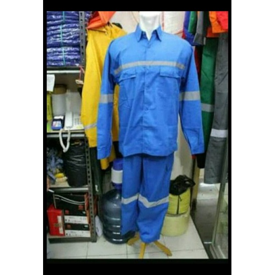 setelan safety / wearpack setelan atas bawah / celana + baju safety k3