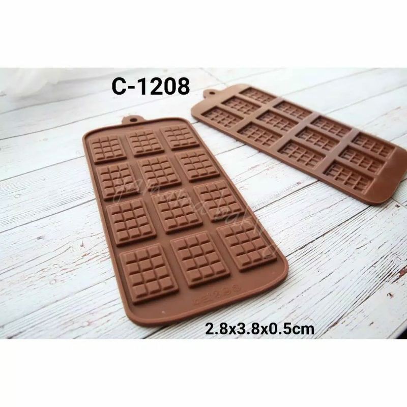 Cetakan Coklat Silikon Chocolate Mould Waffle Pencetak Coklat Susu Mold Cetakan Agar Pudding