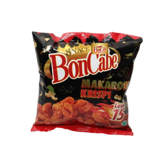 Boncabe makaroni krispi reguler 30 gram level 10 15 pack kobe snack cemilan anak grosir murah makanan ringan bon cabe macaroni crispy