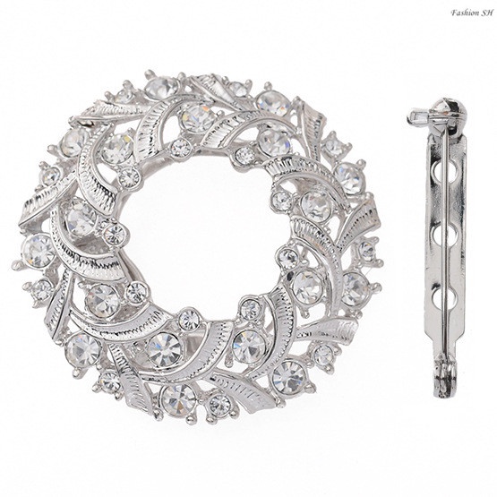 Shiny Rhinestone Crystal Brooch Pin Buckle Clip M40026