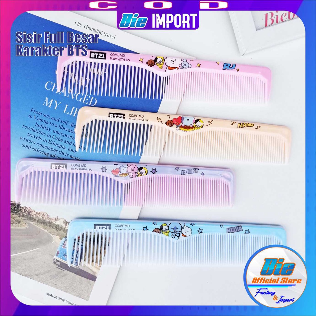 Sisir Rambut Karakter BTS Korea Size Besar &amp; Kecil impor Best Seller