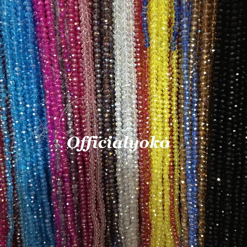 6mm Kristal Ceko / Kristal Bakpau / Kristal Donat / per string ukuran 6mm