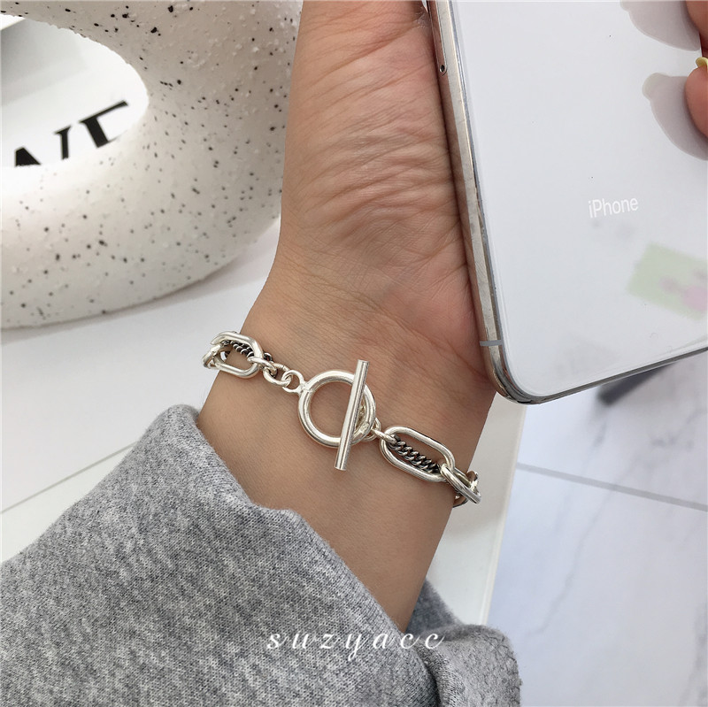 Korean Retro Fashion Portrait Coin Silver Bracelets Personality Creative Chain Multilayer Bracelet Jewelry Accessories