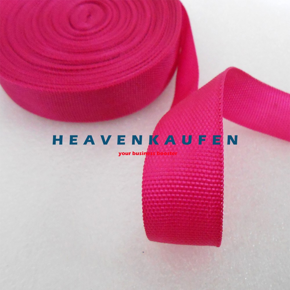 Bisban Pelipit Penutup Bungkus Tepi Jahitan / Webbing PCR Warna Pink Fanta 2,5 cm Harga Per Rol