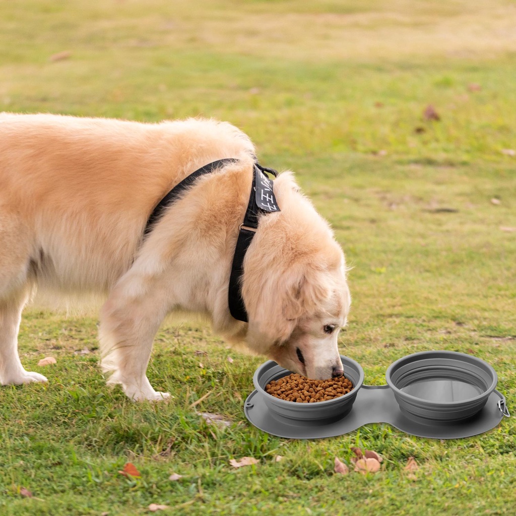 Suyo Mangkok Makan Anjing Peliharaan Bahan Silikon Anti Tumpah Untuk Outdoor / Hiking