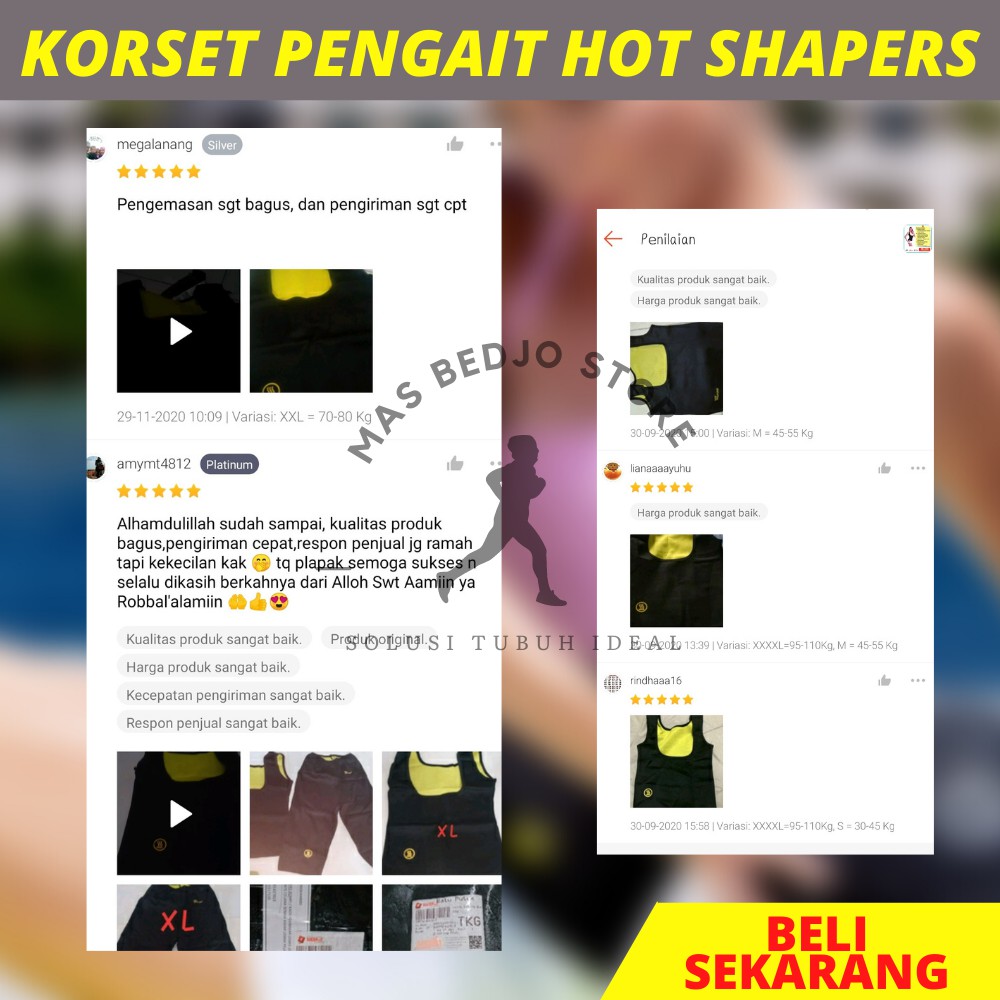 KORSET DIET PELANGSING PENGECIL PERUT WANITA DAN PRIA HOT SHAPERS BAJU SENAM HG03