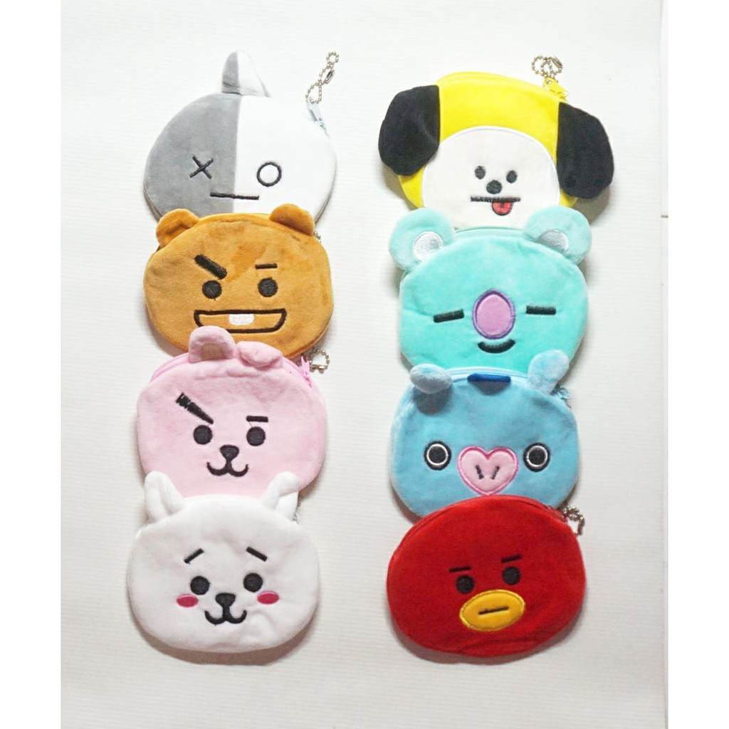 POUCH LUCU BT21 BANGTANBOYS DOMPET KECIL ANAK IMUT IMPORT TERMURAH DOMPET BTS COD KUALITAS TERBAIK