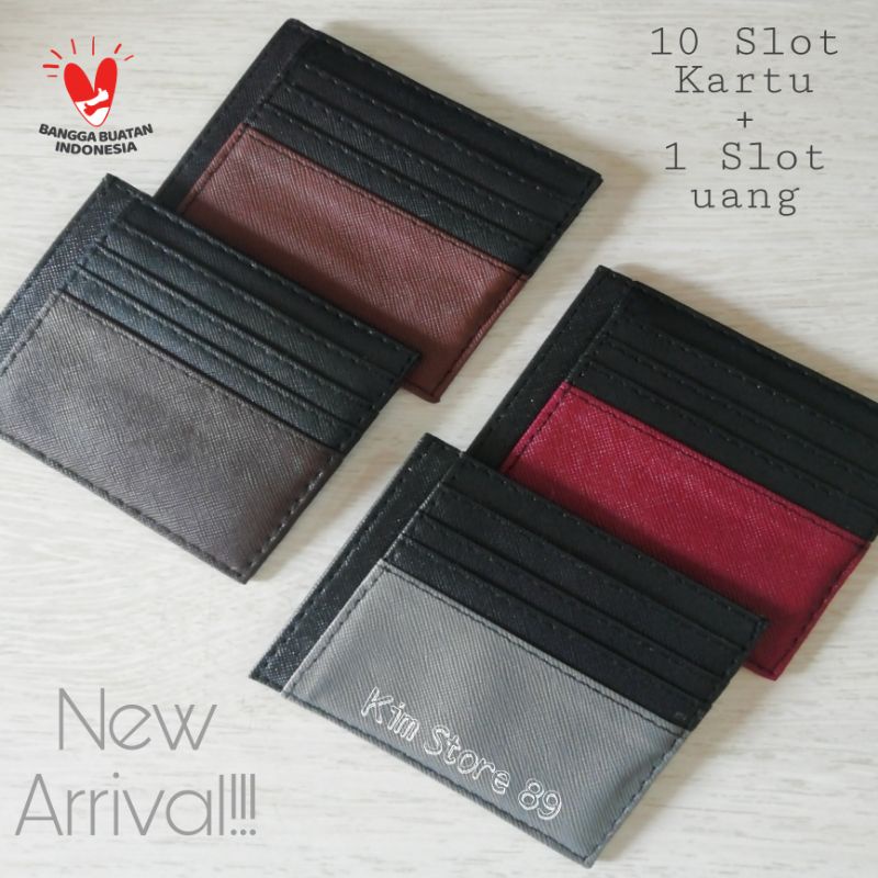 Dompet kartu tipis pria dan wanita slim card holder 10 slot kartu + 1 slot uang KOMBINASI