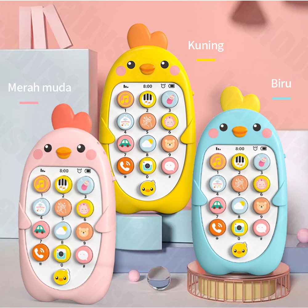 Halobaby Mainan Handphone Bayi Mainan Ponsel Bayi Telepon Pendidikan Awal Dengan Lampu Musik Silikon Bentuk Wortel