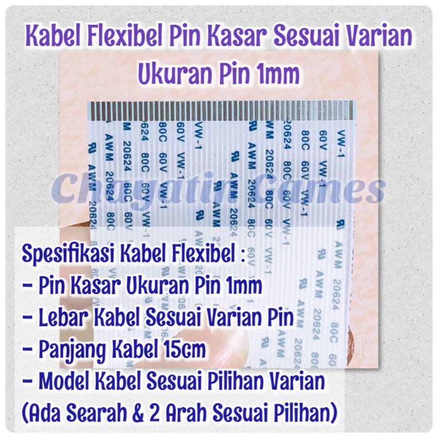 Kabel Flexibel Searah Pin Kasar 15cm Sesuai Pilihan Varian Ukuran Pin 1mm