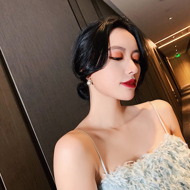 Anting Gantung Korea Fashion Wanita Murah Perhiasan Imitasi Lapis Emas Anting batu Anting