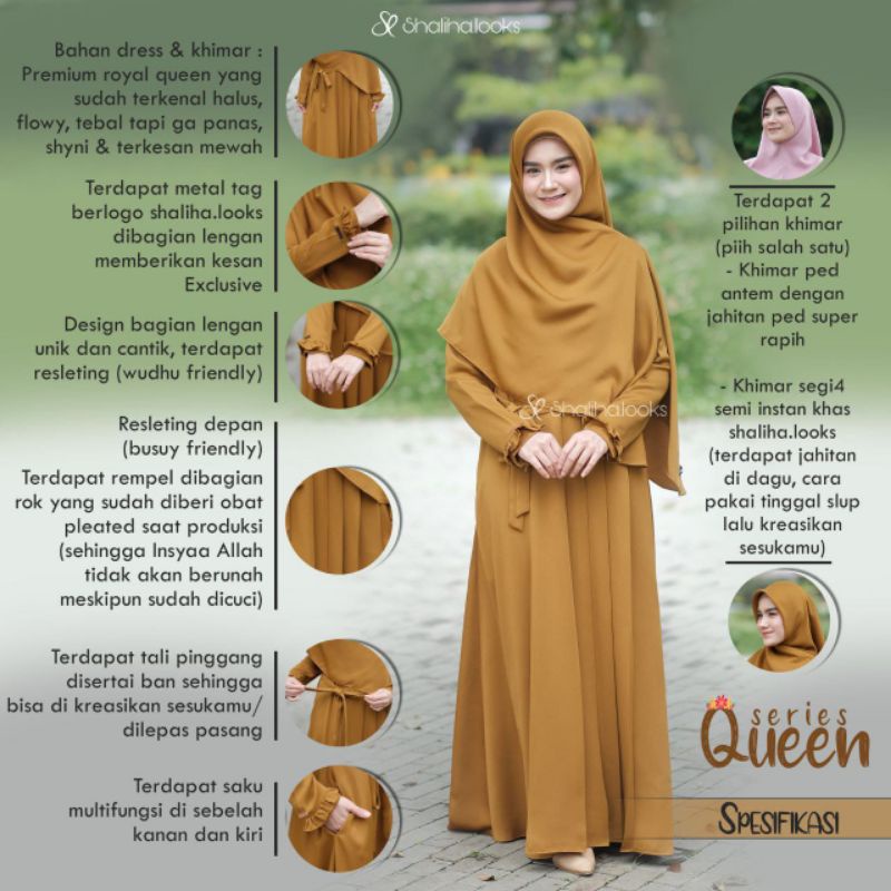 Gamis set khimar Ayudia Series | queen series | by shaliha.looks | busui friendly | Gamis | Dress