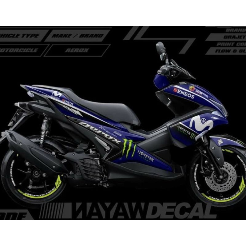 decal aerox 155 Movistar / aerox Monster energy