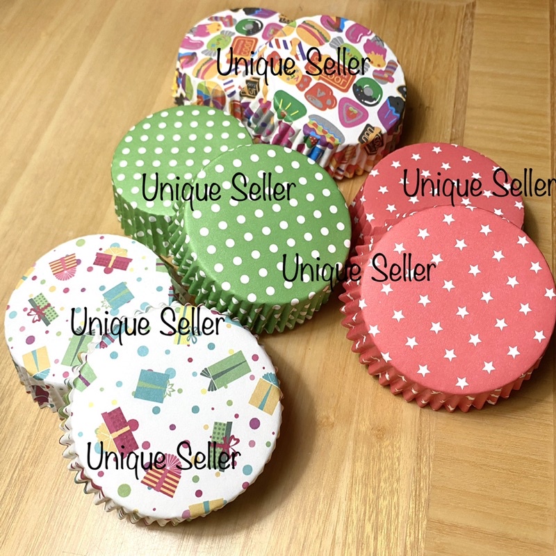 Cake Case Bulat Laminasi 8.5 cm Anti Minyak isi 80-100 pcs / Cake Case Bulat Laminasi 8 cm / Cupcake Case Round PET 8.5cm / Cupcake Case Round PET 8cm / Kertas Alas Kue Bulat Bundar Laminating