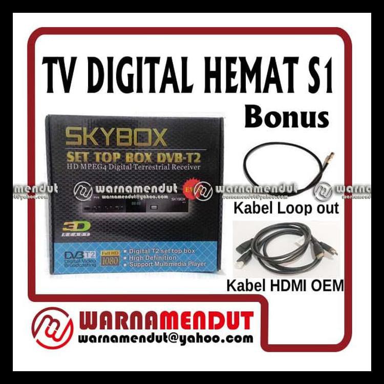 Digital Tv Dvb-T2 Stb Skybox Dengan Loop Out Dan Hdmi Ekonomis