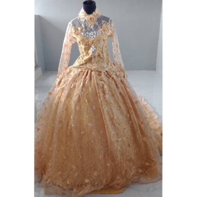 Gaun pengantin Gold 011