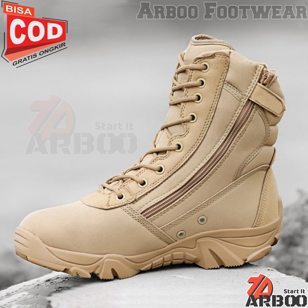 SEPATU SAFETY PDL FORCE CREAM GURUN TACTICAL SAFETY || SEPATU PDL SATPOL PP TERLARIS(COD)