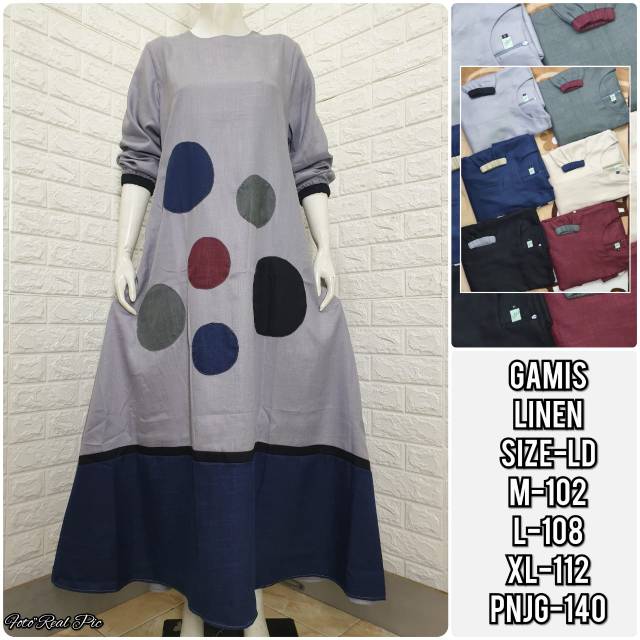 Gamis import katun linen best seller