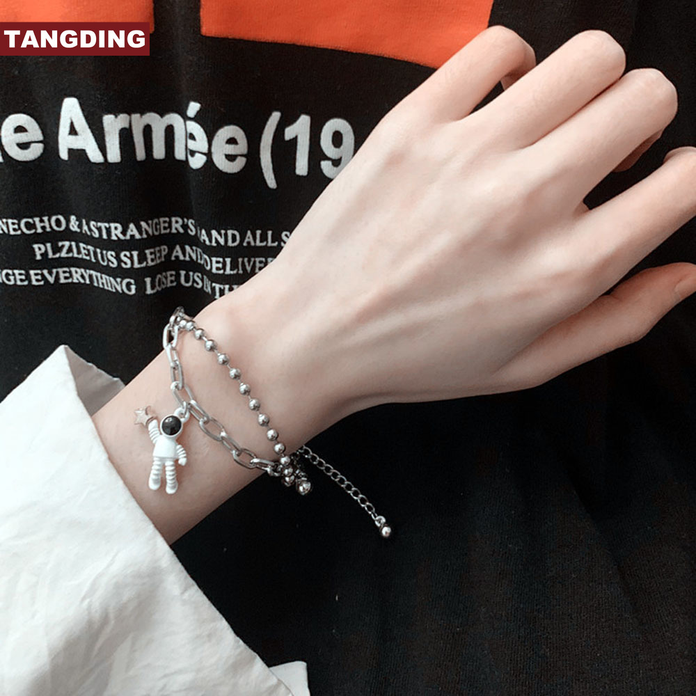 【COD Tangding】Pick Star Astronaut Bracelet Couple Chain New Fashion Accessory