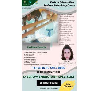 kursus sulam master sulam alis, eyebrow embroidery murah, bersertifikat nasional.