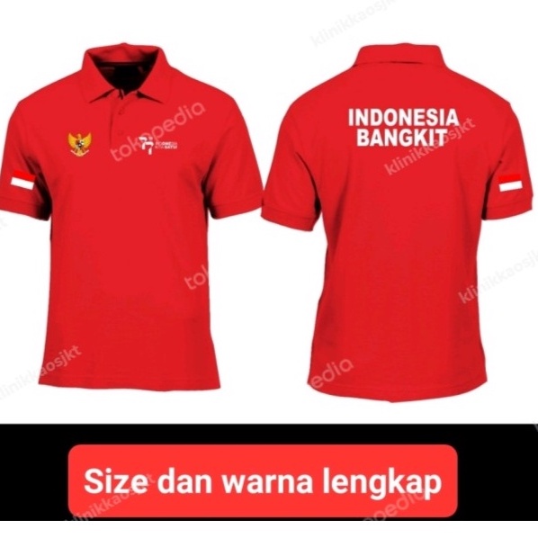 KAOS - BAJU POLO HUT RI 77 INDONESIA BANGKIT - POLO KEMERDEKAAN RI 77