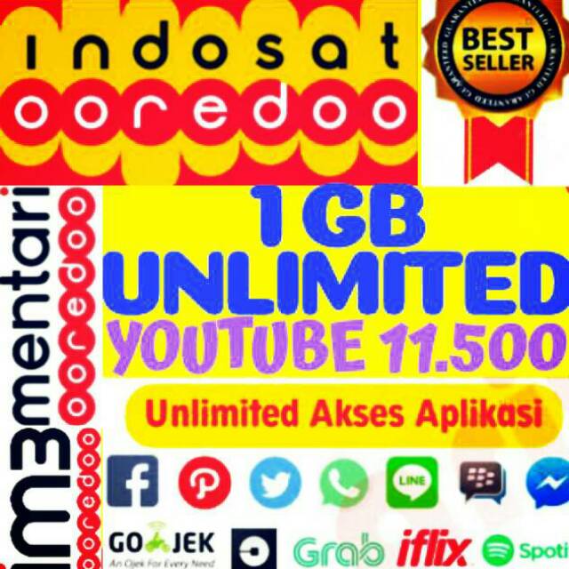 [TERMURAH] 1GB UNLIMITED YOUTUBE IM3 OOREDOO 6 HARI