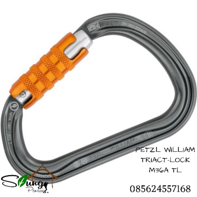 Petzl William Triack-Lock Carabiner Original Safety Climbing / Industri