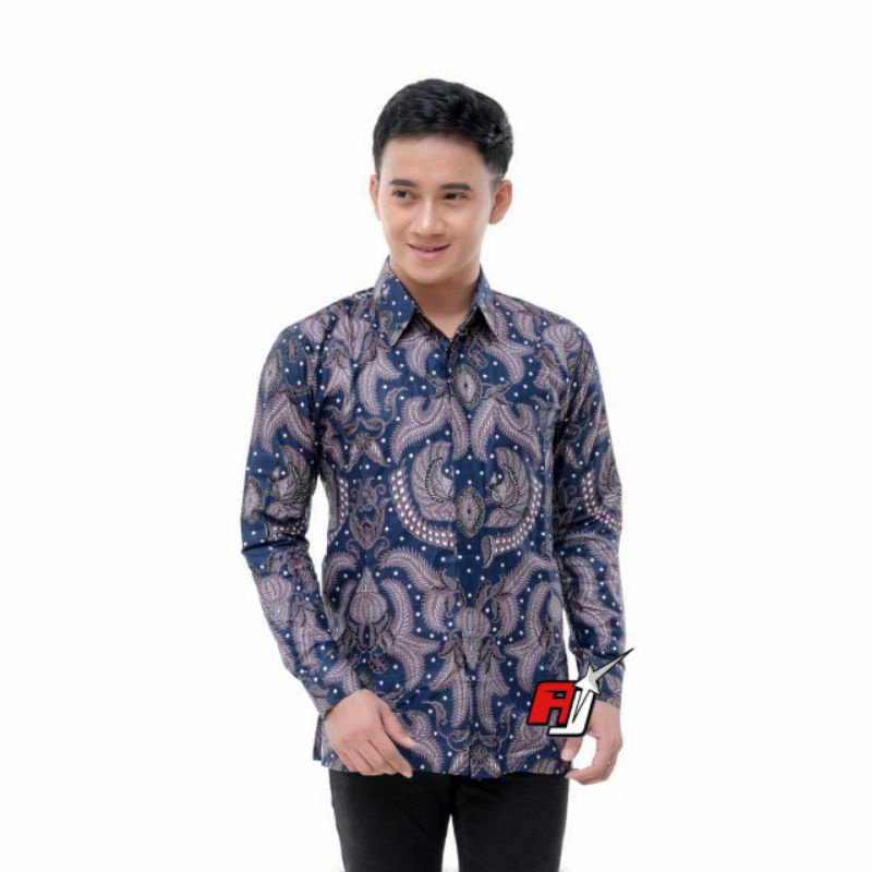 KEMEJA BATIK PRIA LENGAN PANJANG M L XL XXL BSWART BATIK HRB026