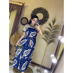 Daster arab Dress Kimono Mix Brukat Motif Daun Pisang mat Rayon super halus tidak nerawang LD 110 PB 135 Rempel Bawah Muter Muat BB 75 Kg