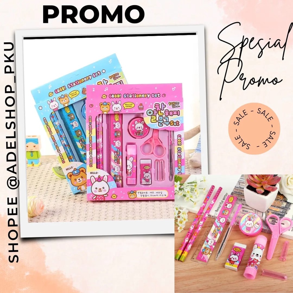 

Alat Tulis Pensil set 10 in 1/ Set alat tulis kartun/ Souvenir kado anak