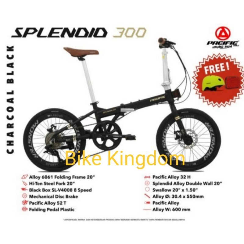SEPEDA LIPAT 20 INCH PACIFIC SPLENDID 300 | BONUS TAS DAN HELM