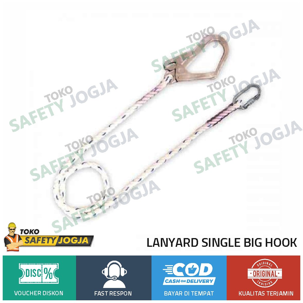 Tali Lanyard Safety Single Big Hook climbing harness safety